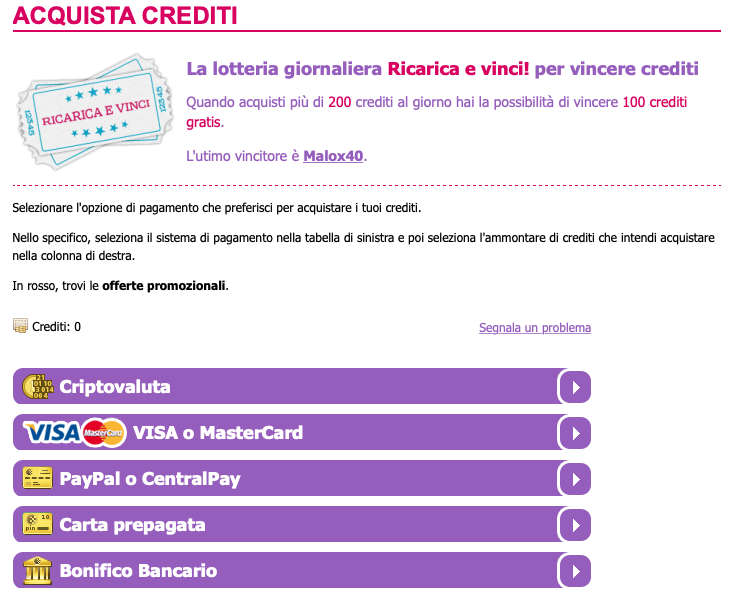 RIV acquisto crediti